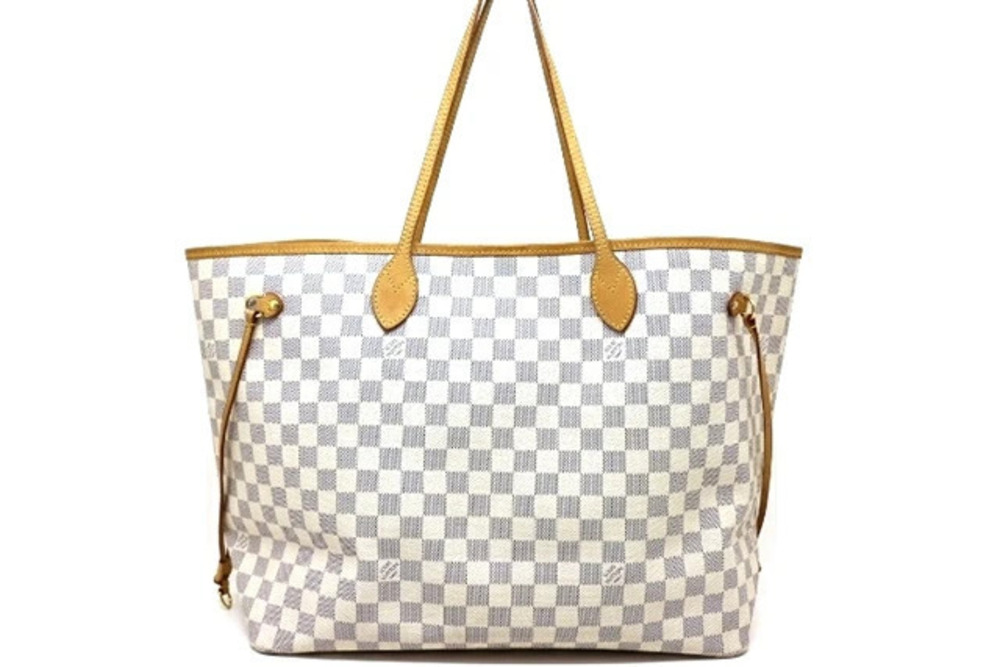 LOUIS VUITTON Bag Tote Neverfull Damier Azur White